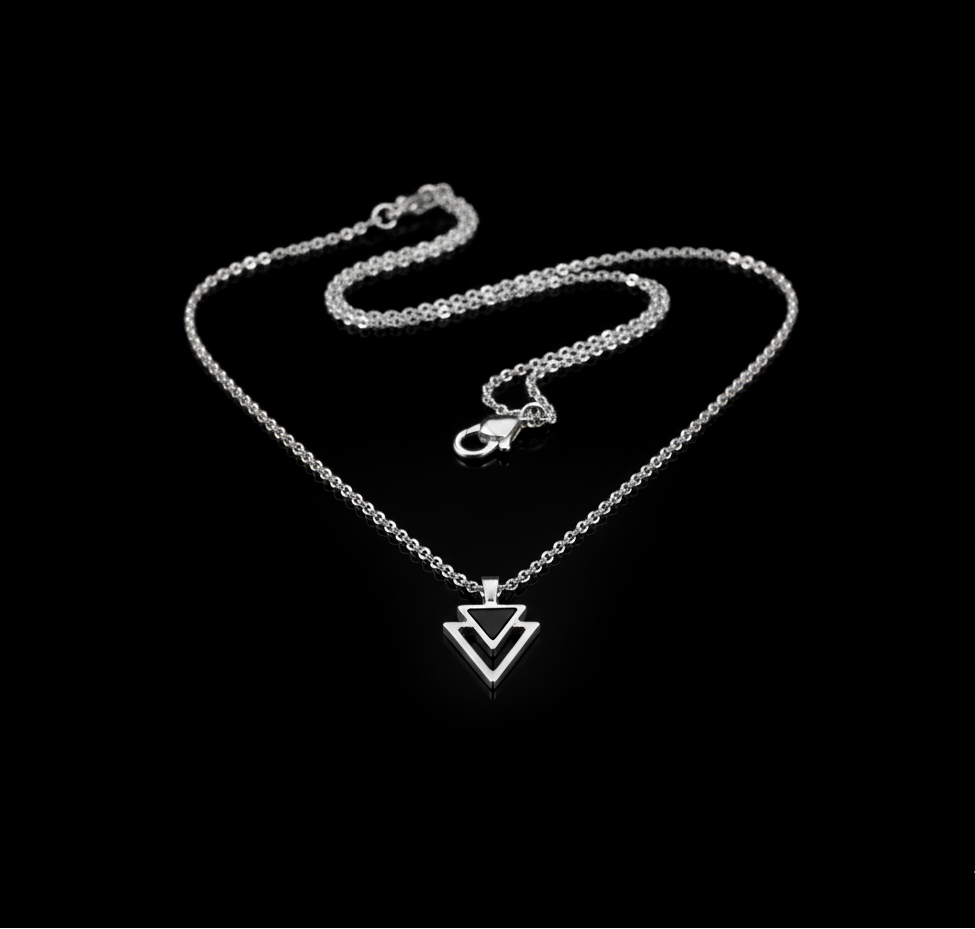 Men’s Black Onyx Stone Pendant Necklace | Silver Chain | Energy Protection Amulet