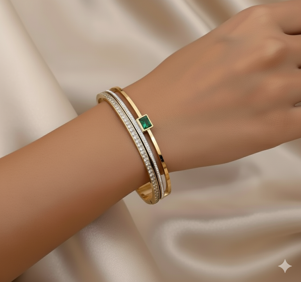Shimmering Crystal Stretch Bracelet – Elegant Sparkle Accent